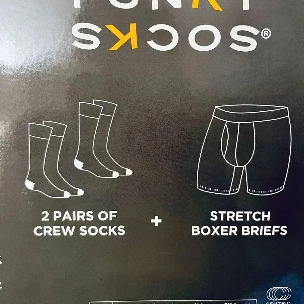 NWT 3 Pc FUNKY SOCKS Men's XL Boxed Gift Set 2 Beer Socks Sz 6-12 & Boxer Briefs